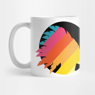 Colorful North American Native silhouette with feather headdress Mug